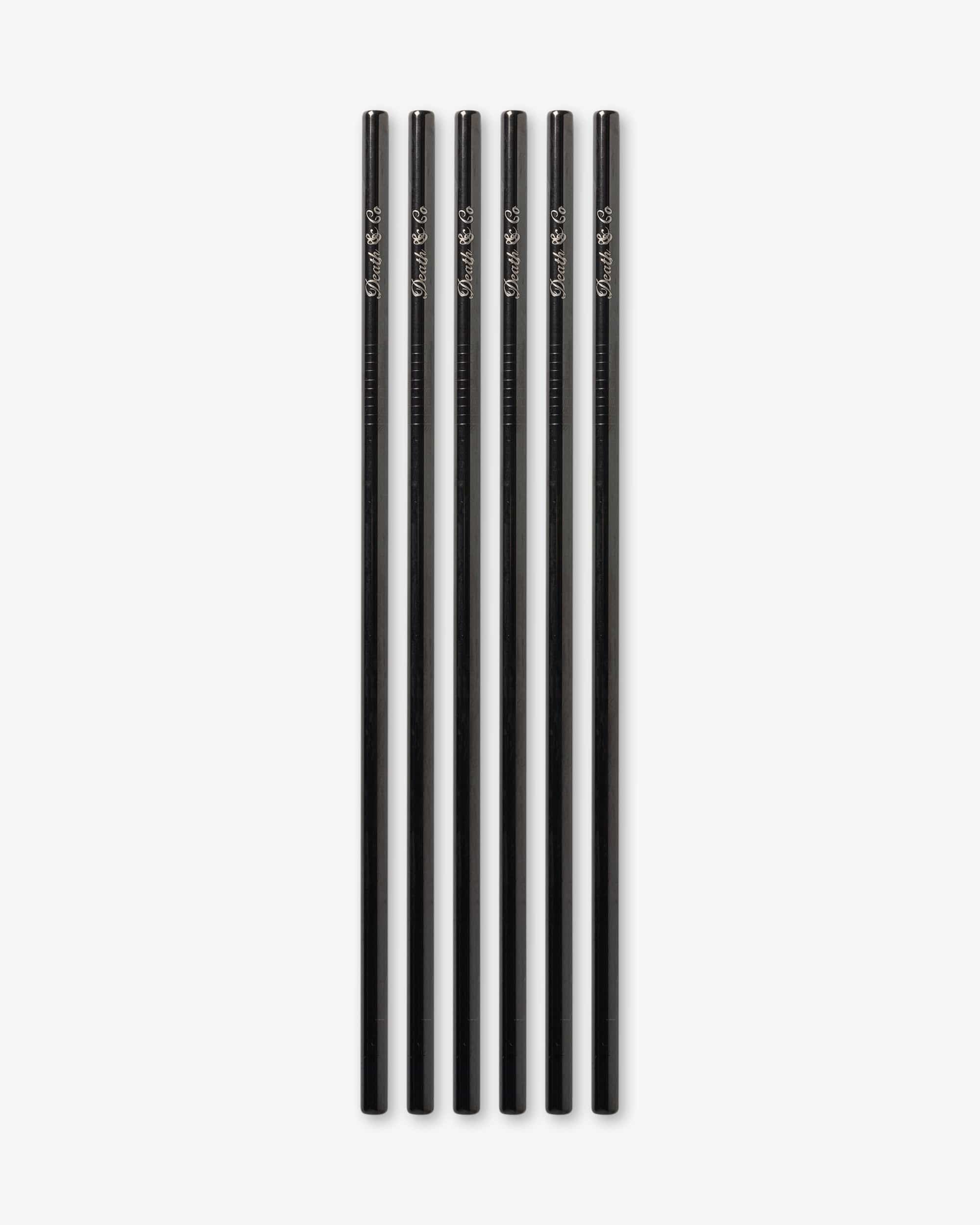 BAR-ACCESSORIES Gunmetal Straws (Pack of 6)