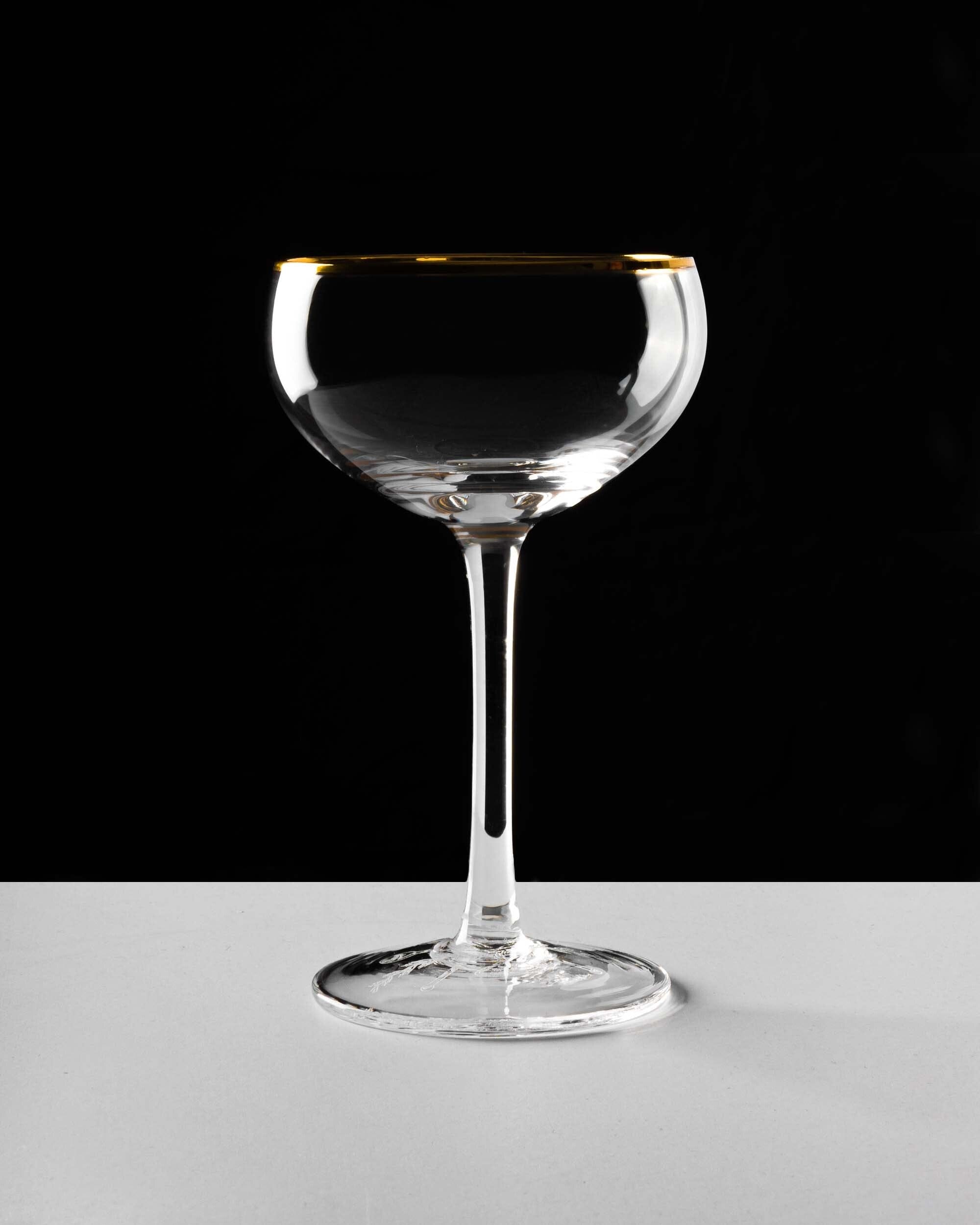 GLASSWARE Gold Rim Cleo Coupe Glass