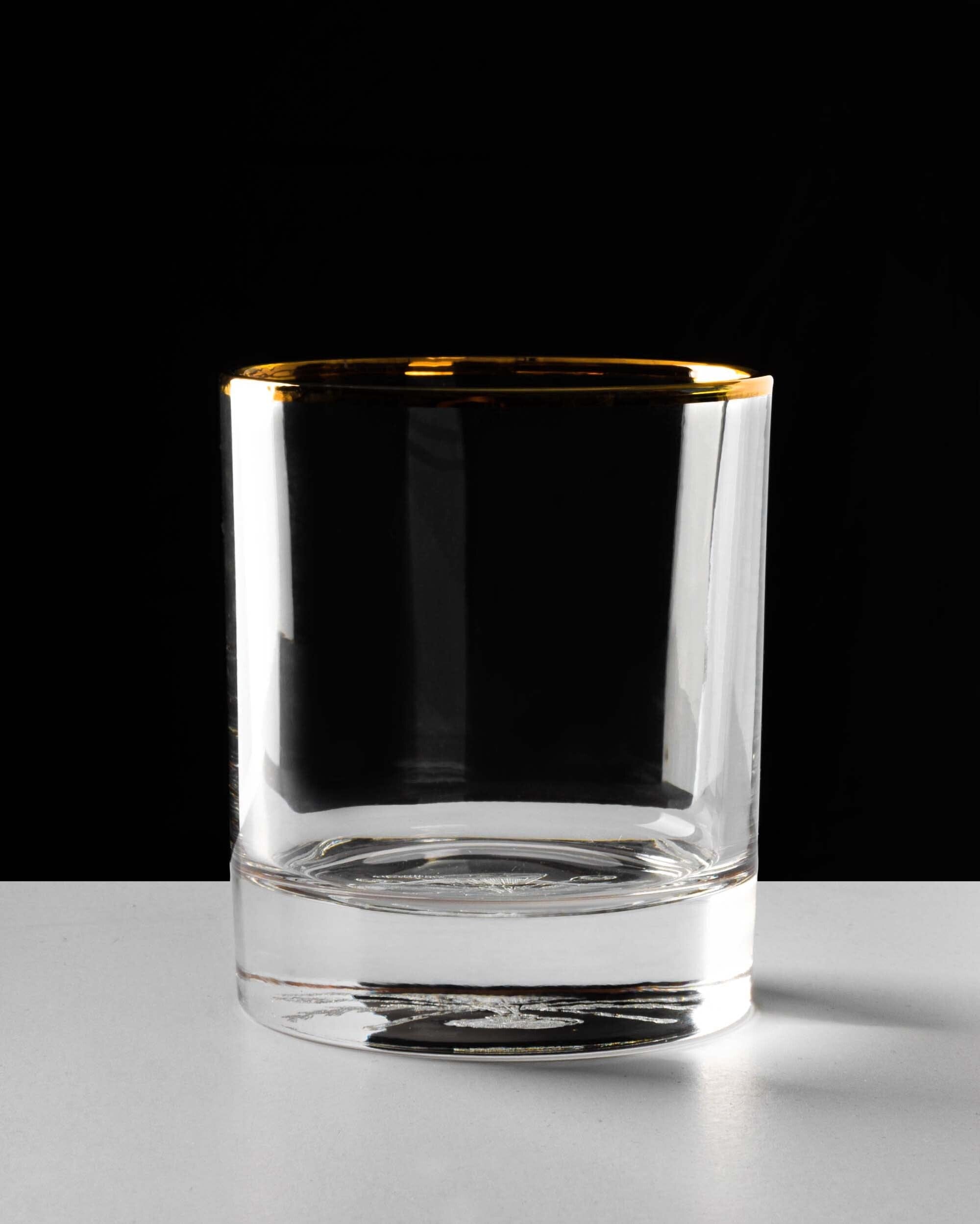 GLASSWARE Gold Rim Double Old-Fashioned Glass